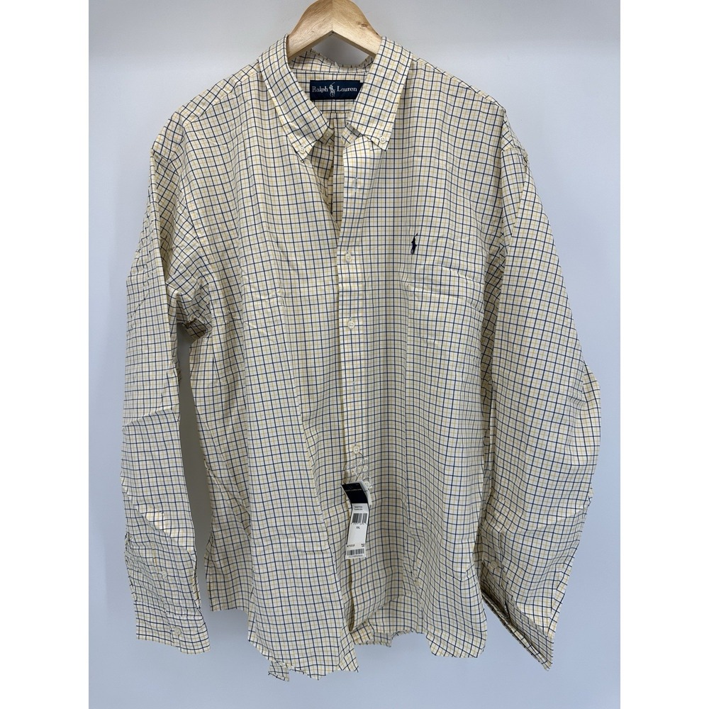 NEW Polo Ralph Lauren Classic Fit Checked XXL Suit Yellow Long Sleeve Shirt